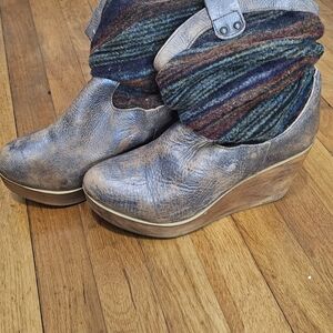 Bed Stu Distressed Brown Wedge Boots